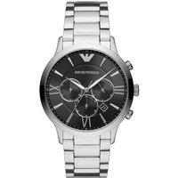 Emporio Armani Men's Chronograph Quartz Watch - Black Dial, Stainless Steel, 44mm, Water-Resistant