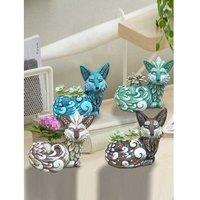 Charming Fox Resin Succulent Planter Pot - Durable Animal Garden Decor