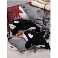 Shark & Orca LED Interactive Plush Toy - Battery-Operated Night Light (Ages 3+) - Soft, Cuddly, Imaginative Play