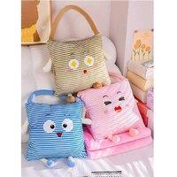 Dopamine 3-in-1 Plush Pillow Blanket - Multi-Functional, Portable & Soft - Modern Striped Design in Pink, Blue, or Brown
