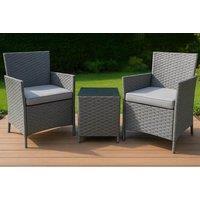 Eton 2-Seater Rattan Garden Bistro Set with Chairs & Table - 2 Colours