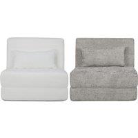 Convertible Plush Floor Chair & Sofa Bed - Adjustable, High-Density Foam, Minimalist Style (White or Light Grey)