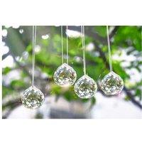 10Pcs Clear Glass Crystal Pendants - Decorative Prism Spheres for Chandeliers & Home Decor