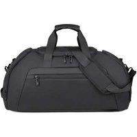Water-Resistant Oxford Sports & Travel Backpack with Shoe Compartment - Lightweight, Versatile, 26L Gym Holdall (Black/Green)