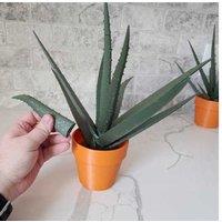 Aloe Vera Simulation Potted Plant - Realistic Faux Greenery, Eco-Friendly, 33cm Modern Desk Decor