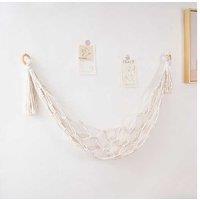 Hand-Woven Cotton Toy Net Bag - Bohemian Hanging Storage Hammock