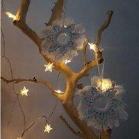 Hand-Woven Cotton Five-Pointed Star Bohemian Wall Art Pendant - Eco-Friendly Home Decor