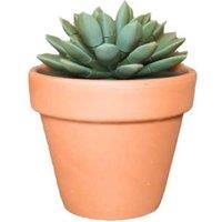 Handcrafted Dark Green Succulent Simulation Potted Plant - PVC & Resin, 25cm, Modern Home Decor