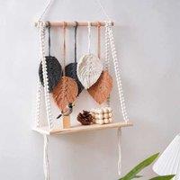 Cotton Rope Woven Wall Storage Tapestry - Off-White, Hand-Woven, Minimalist