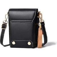 Khaki Vintage PU Leather Mini Phone Crossbody Purse - Multi-Compartment, Lightweight, 9 Colours