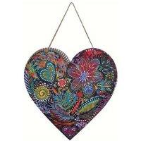 Valentine's Day Colourful Heart Metal Wall Art - Handcrafted Iron Hanging Decor