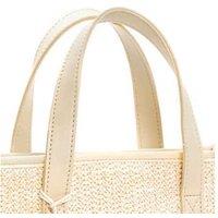 Unisex Beige Straw Tote Bag - Large Capacity, Lightweight Summer Handbag