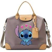 Unisex Black Stitch Cartoon Oxford Large-Capacity Tote Bag - Water-Resistant Canvas Handbag, 41cm, Lightweight, Minimalist Style
