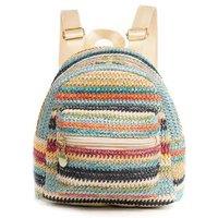 Straw Backpack - Lightweight Boho Travel Bag, Double Zipper, 18x11x19cm