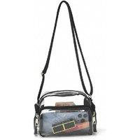 Unisex Black Transparent PVC Crossbody Purse - Lightweight Multi-Pocket Shoulder Bag
