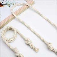 Off-White Braided Cotton Curtain Tie Rope Set - 2pcs, Classic Boho Style