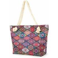 Unisex Black Geometric Waterproof Large Capacity Tote Bag - Beach & Travel Handbag