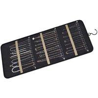 Double Sided Hanging Jewelry Organizer - Transparent PVC, Space-Saving Closet Storage, 48 Pockets & 21 Hooks