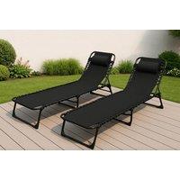Solterra Weather-Resistant Reclining Sun Lounger - Foldable, Adjustable, 1 or 2 Pack