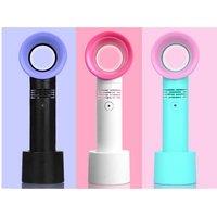 Mini Portable Leafless Handheld USB Rechargeable Fan - 3 Speed Settings & Removable Stand