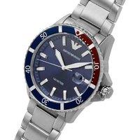 Emporio Armani AR11339 Men's Chronograph Stainless Steel Watch - 42mm Blue Dial, Water-Resistant