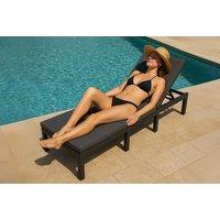 Set of 1 or 2 Solterra Weatherproof Rattan Reclining Sun Lounger Set - Modern Outdoor Furniture