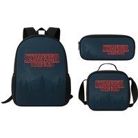 Unisex Black Stranger Things 3-Piece School Set With 9 Fan- Prints