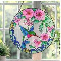 Hummingbird Glass Sun Catcher Pendant 15cm - Decorative Garden & Window Art