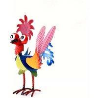 Handcrafted Iron 3D Rooster Table Ornament - Colourful Metal Home Decor