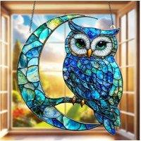 Angel Warrior Three Priests Stained Glass Wall Art Sun Catcher, Acrylic, 15cm - Modern Decorative Window Hanging