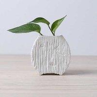 Modern White Porcelain Hydroponic Planter - Handmade Garden Ornament & Outdoor Decor Pot