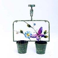 Solar LED Double Flower Pot Wall Light - Weatherproof Outdoor Lantern