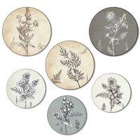 Wooden Wall Art Hanging Sign Set - Hand-Carved Rustic Plant & Flower Decor, 26x25cm