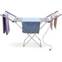 Extra Large Heated Clothes Airer with Wings, Timer, and Energy-Saving Cover