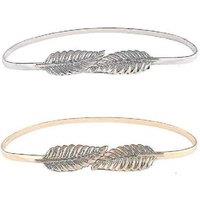 Women'S Vintage Leaf Necklace - Gold & Silver Plated Statement Jewellery, Adjustable Chain