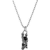 Men'S Stainless Steel Punk Skull Pendant Necklace - Gothic Viking Style, Durable Chain