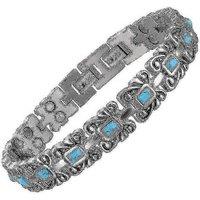 Adjustable Carbon Blue Titanium Magnetic Bracelet for Women - Slim Fit, Fashionable, Health-Boosting