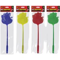 Beat It! Kitchen Fly Swatters 4 Pack - Extra-Long, Chemical-Free, Vibrant Colours (42.5cm)
