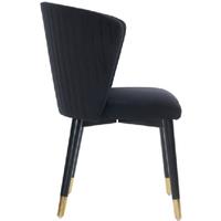 Elara Velvet Dining Chair - Tufted Back, Gold-Tipped Legs, Modern Upholstered Dining Seating