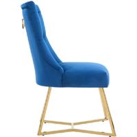 Alora Velvet Dining Chair - Tufted Back, Gold Legs & Handle, Modern Upholstered Seating