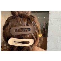Black 4Pcs Large Flat Claw Hair Clips for Women & Girls - Durable Plastic, Non-Slip, Multi-Colour Set