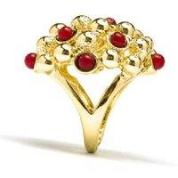 Luxenter Xiglor 18K Gold Coral Statement Ring for Women - Bold Gemstone Jewellery
