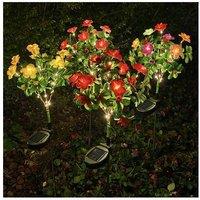 Solar-Powered LED Camellia Flower Light - Waterproof Outdoor Garden Lighting