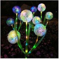 Solar-Powered 3-Head LED Outdoor Garden Path Lights - Weatherproof
