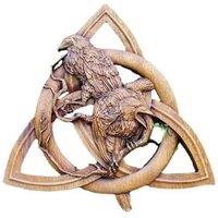 Resin Garden Ornament - Magic Knot Crow Sculpture, Modern Outdoor Decor