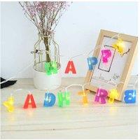 LED Alphabet Light String - Battery-Operated Festive Garland, Warm White, Indoor/Outdoor Christmas Decoration