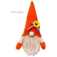 Autumn Faceless Doll Tabletop Decor - Velvet, Retro Style, Sunflower & Pumpkin Accents
