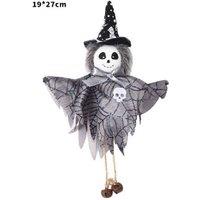 Halloween Pumpkin Ghost Witch Doll Pendant - Non-Woven Hanging Home Decor, 19x27cm
