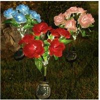 Solar LED 7-Head Rose Garden Light - Waterproof Outdoor Pathway Lamp