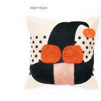 Halloween Decorative Pillow Covers - Linen & Gauze, 45cm x 45cm, Assorted Styles